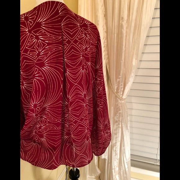 Alfani Red Faux Wrap Blouse NWOT - Picture 2 of 6
